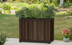 Signature Rectangular Tall Planter - Rosewood Brown