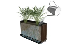 Signature Rectangular Tall Planter - Rosewood Brown