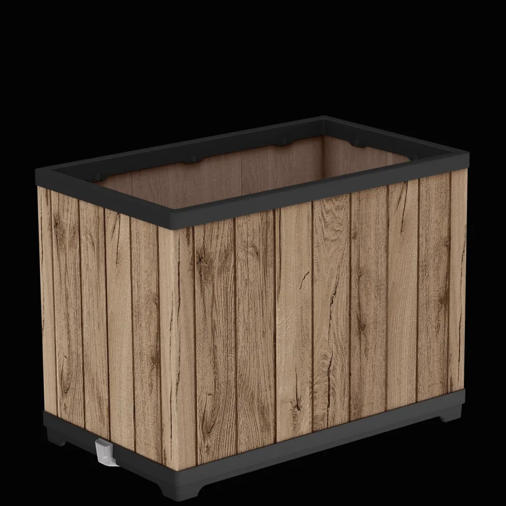 Signature Rectangular Tall Planter - Pine Brown