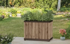 Signature Rectangular Tall Planter - Pine Brown