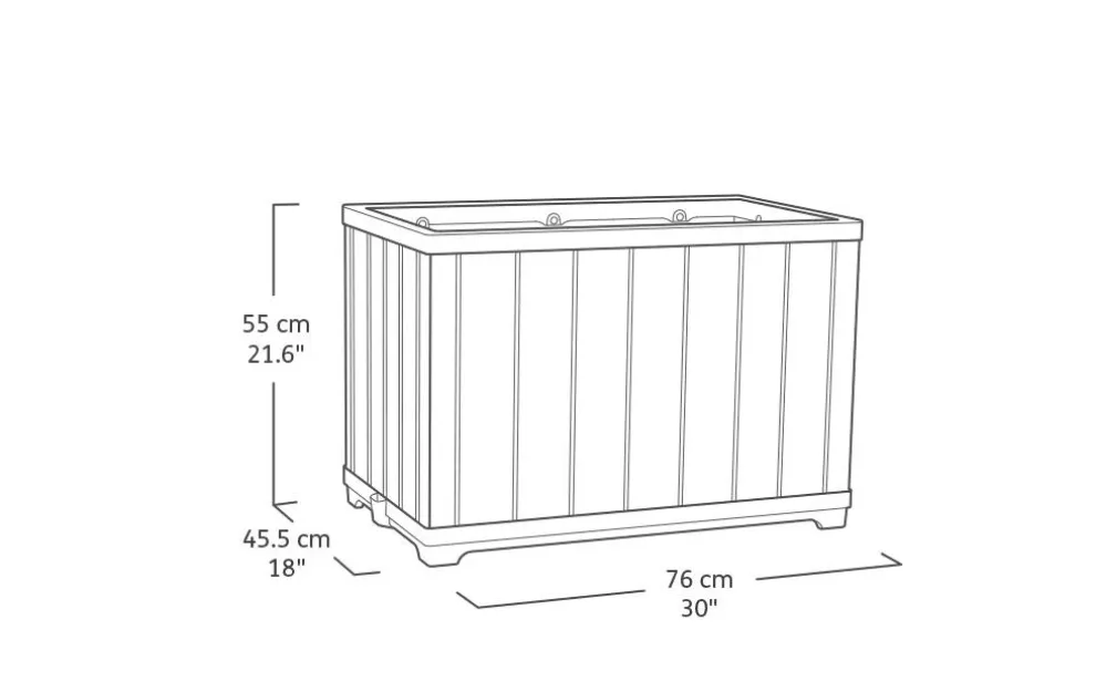 Signature Rectangular Tall Planter - Pine Brown