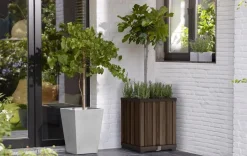 Signature Square Tall Planter - Rosewood Brown