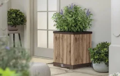 Signature Square Tall Planter - Pine Brown