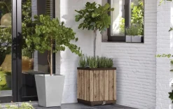 Signature Square Tall Planter - Pine Brown