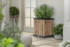 Signature Square Tall Planter - Pine Brown