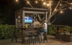 Signature 7.5x6.5 Bar Gazebo - Pine Brown