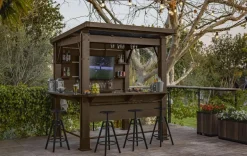 Signature 7.5x6.5 Bar Gazebo - Pine Brown