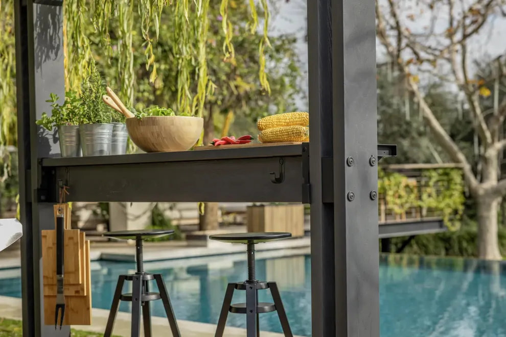 Signature 8x6.5 Grill Gazebo - Ashwood Brown