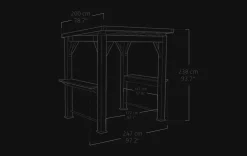 Signature 8x6.5 Grill Gazebo - Ashwood Brown