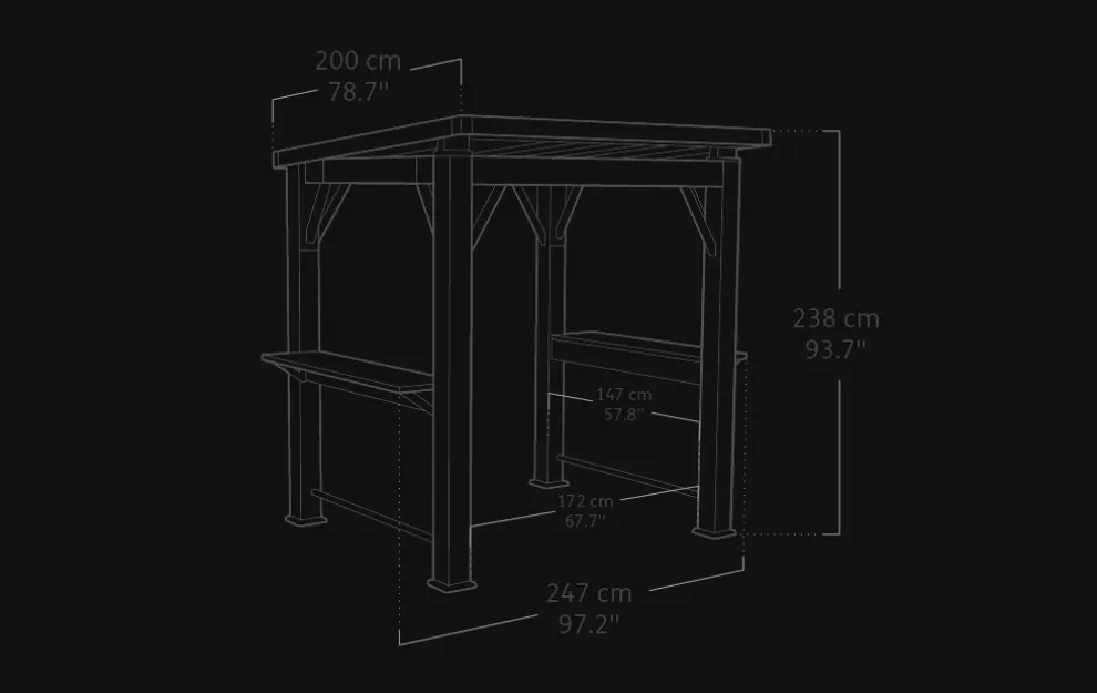 Signature 8x6.5 Grill Gazebo - Ashwood Brown
