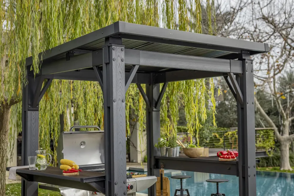 Signature 8x6.5 Grill Gazebo - Rosewood Brown