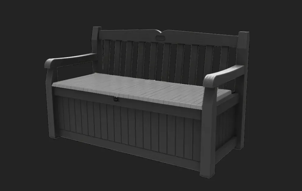 Solana 70 Gallon Outdoor Storage Bench - Grey