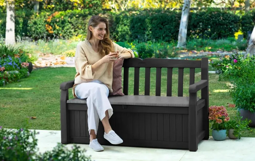 Solana 70 Gallon Outdoor Storage Bench - Grey