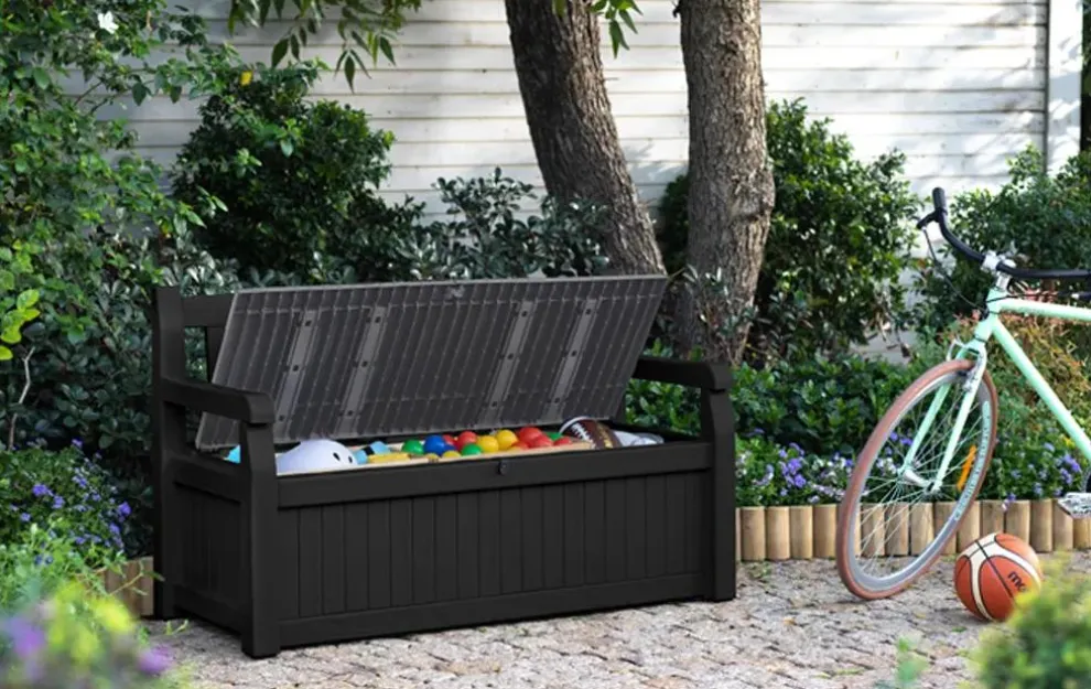 Solana 70 Gallon Outdoor Storage Bench - Grey