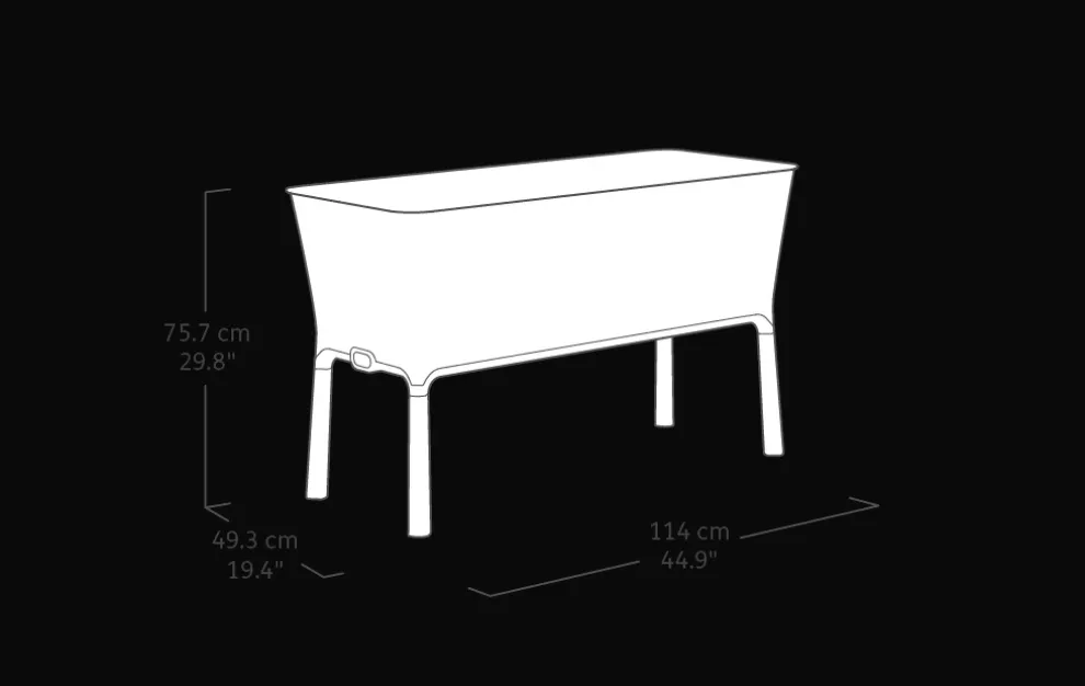 Splendor 31.7 Gallon Elevated Garden Bed - Graphite