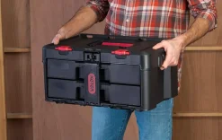 Stack & Roll 2 Drawer Tool Box - Black