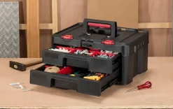 Stack & Roll 2 Drawer Tool Box - Black