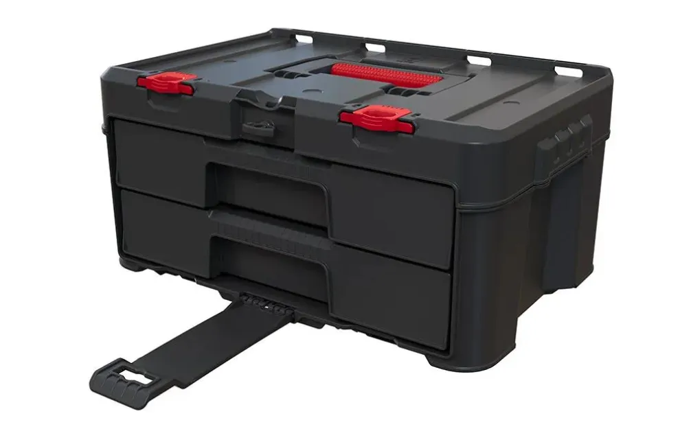Stack & Roll 2 Drawer Tool Box - Black