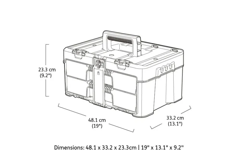 Stack & Roll 2 Drawer Tool Box - Black