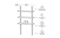 Storage Shed Shelf Kit 40 Inch - Black