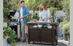 Unity XL Outdoor Kitchen Cart with Storage - Brown