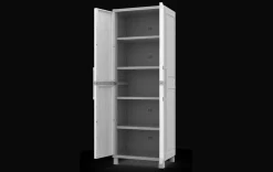 Utility Garage Storage Cabinet - Smoky White
