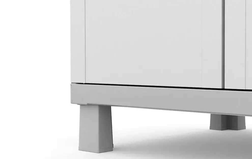 Utility Garage Storage Cabinet - Smoky White