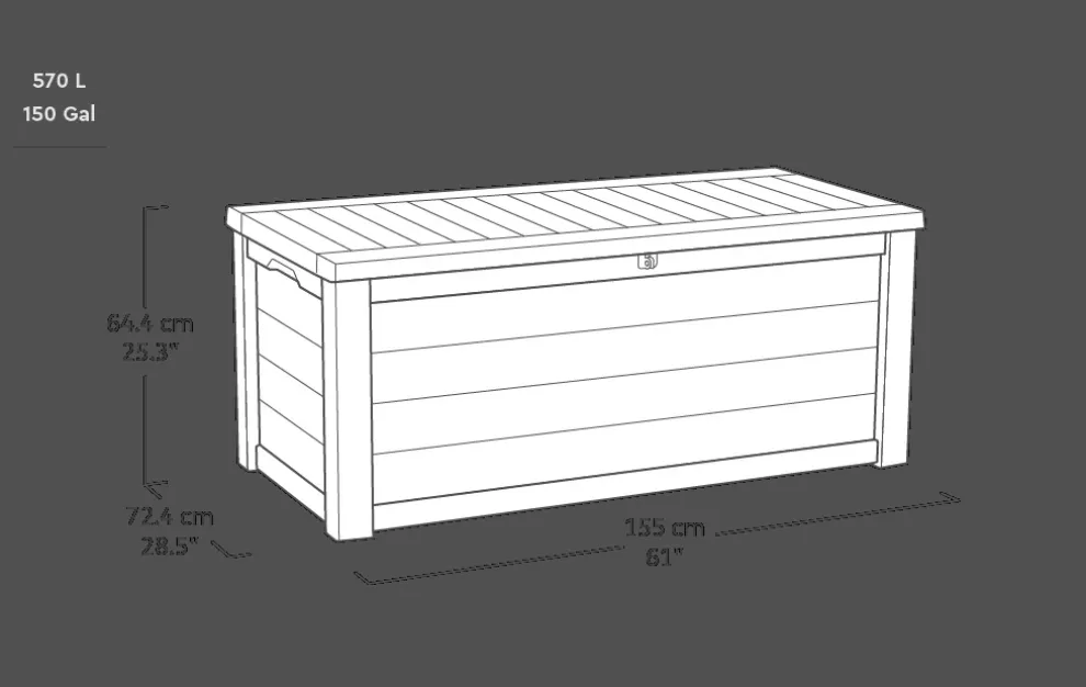 Westwood 150 Gallon Deck Box - Grey